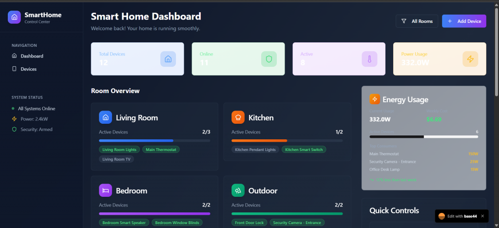 homecheck smart home control panel